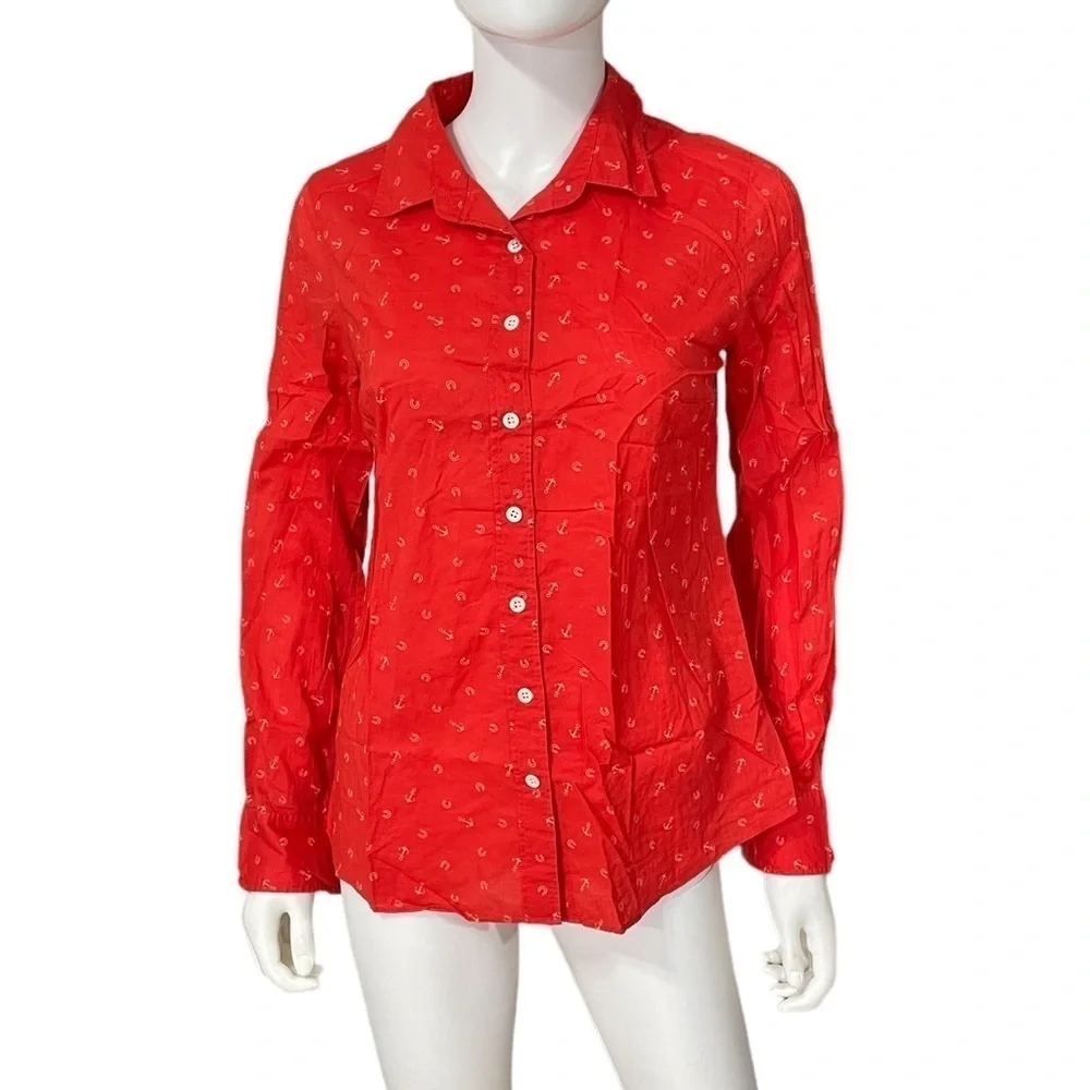J Crew Anchor Print Button Down Shirt